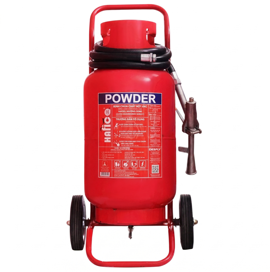 Bình chữa cháy Bột ABC 25kg (Có Kiểm Định) - Loại Xe Đẩy  | HFP25M HaFiCo - VN