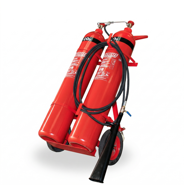 Bình chữa cháy Khí MT - Khí CO2 25 x 2 Kg (Bình Đôi) (Có Kiểm Định) - Loại Xe Đẩy  | CR-MCO-25T EverSafe Malaysia