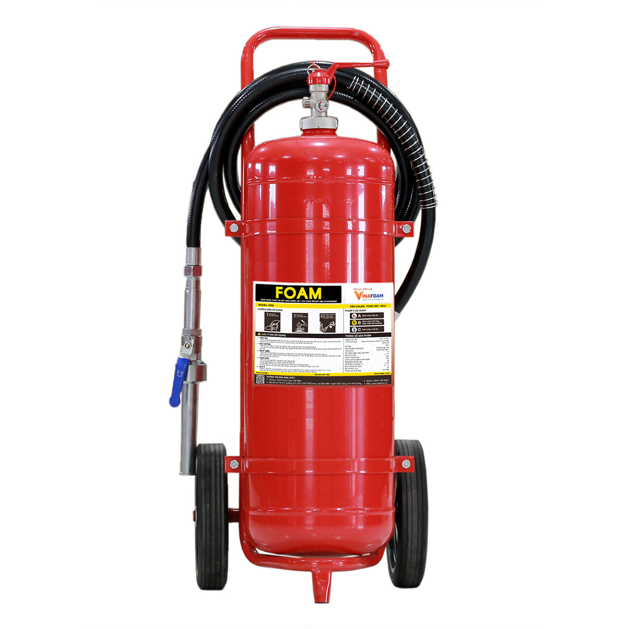 Bình chữa cháy Gốc Nước - Dùng Nhà Bếp 25L (Có Kiểm Định) - Loại Xe Đẩy | VF-25 VinaFoam - VN