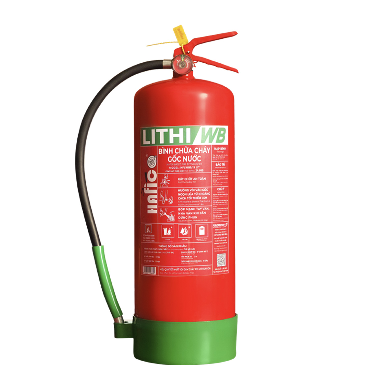 Bình chữa cháy Bột Pin Lithium - ion 9 Lít (Có Kiểm Định) - Loại Xách Tay  | HFLWB9 HaFiCo - VN