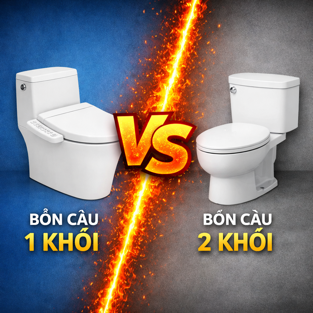 So sánh bồn cầu 1 khối và bồn cầu 2 khối – Nên chọn loại nào?