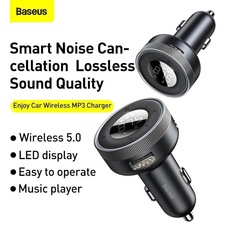 Tẩu sạc hỗ trợ phát nhạc qua bluetooth Baseus MP3 Charger (Wireless 5.0+5V/3.4A)