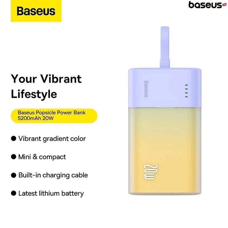 Sạc Dự Phòng OS-Baseus Popsicle Fast Charging Power Bank 5200mAh 20W