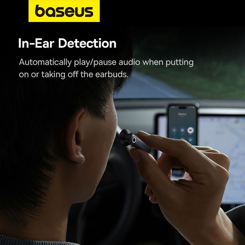 Tai nghe Bluetooth Trên Xe Ô Tô Baseus C-Micro CM10 Smart Unilateral Wireless Earphone for Car