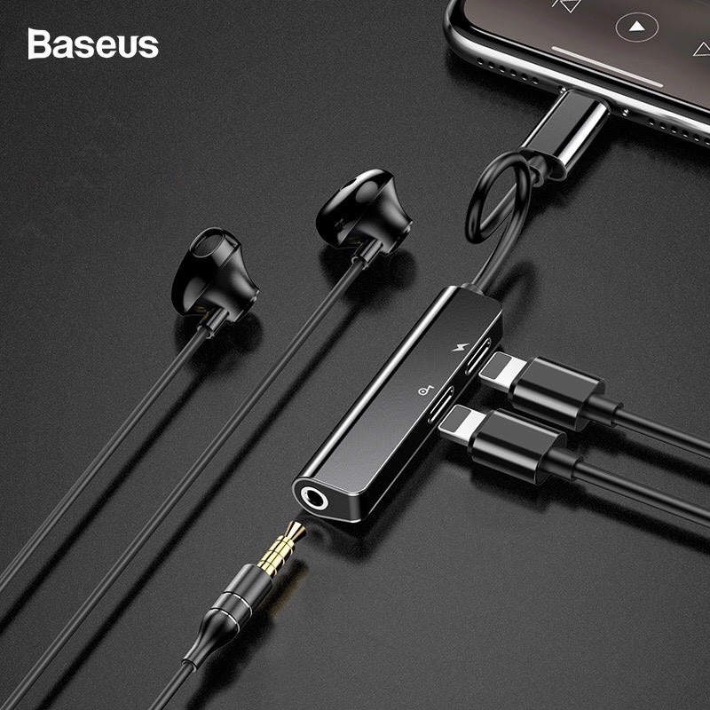 Cáp chuyển Baseus 3-in-1 iPhone to Dual iP & 3.5mm L52
