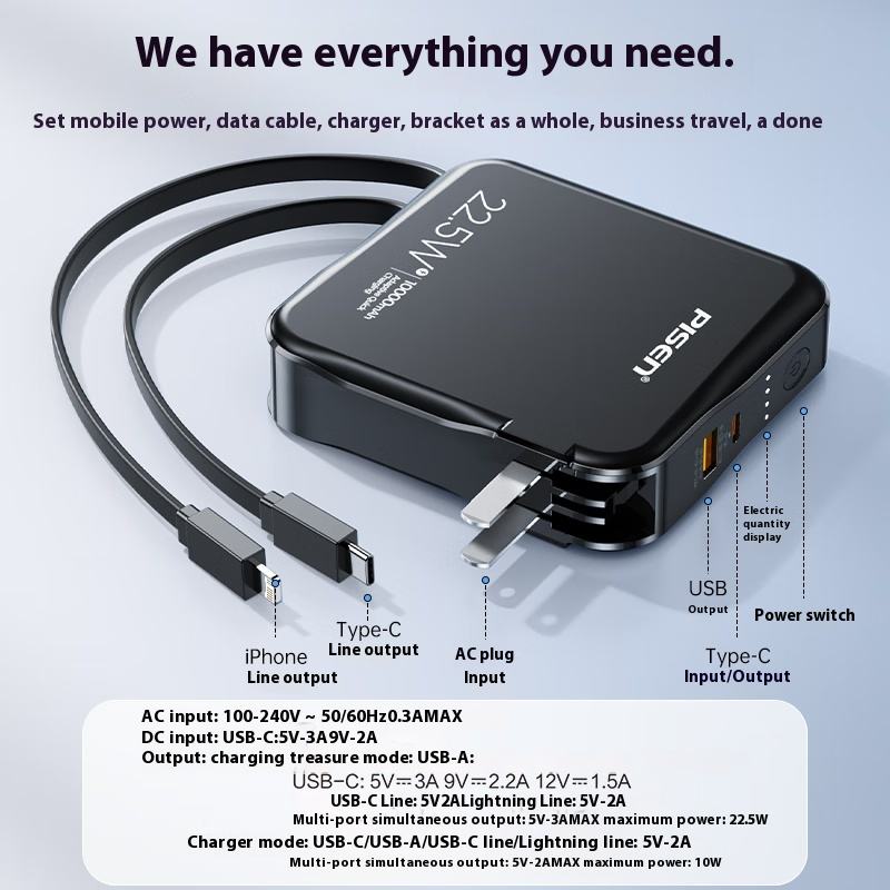 Sạc dự phòng Pisen LS-DY236 22,5w 10000mAh quick power box
