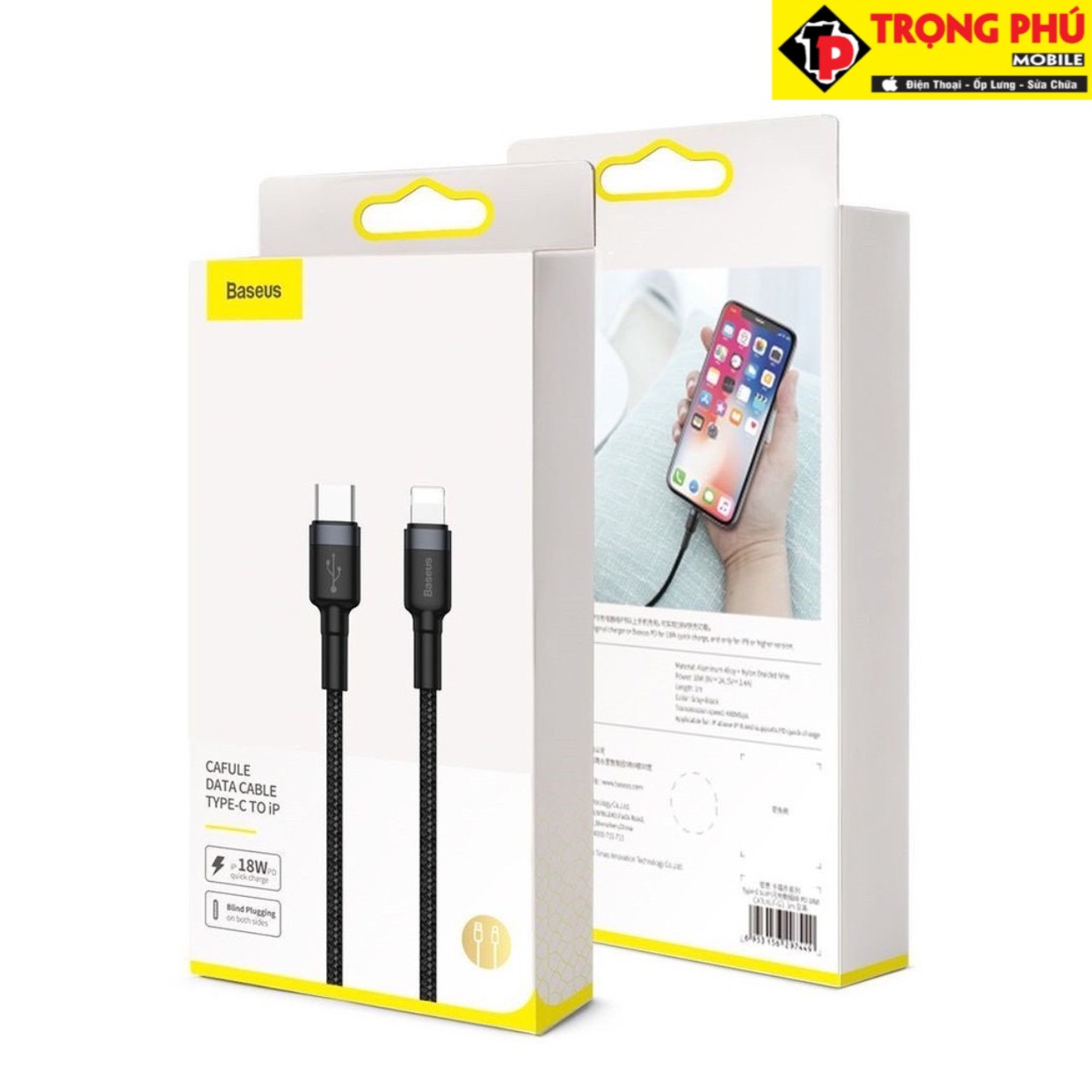 Cáp sạc TypeC-Lighting 11/12 20W Baseus Cafule Cable