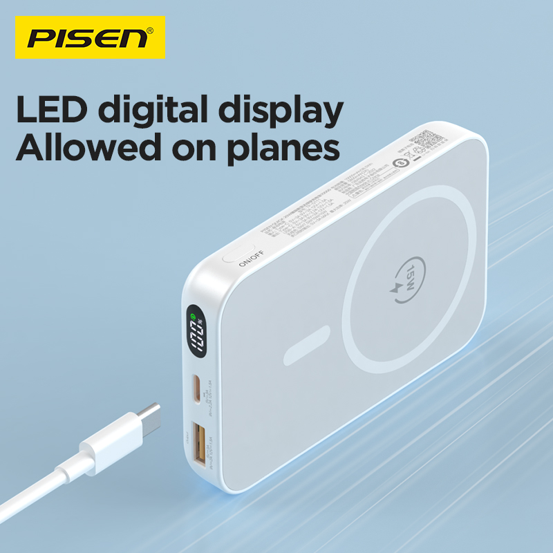 Sạc dự phòng Pisen TP-D111 20w 10.000 quick powerMag digital không dây
