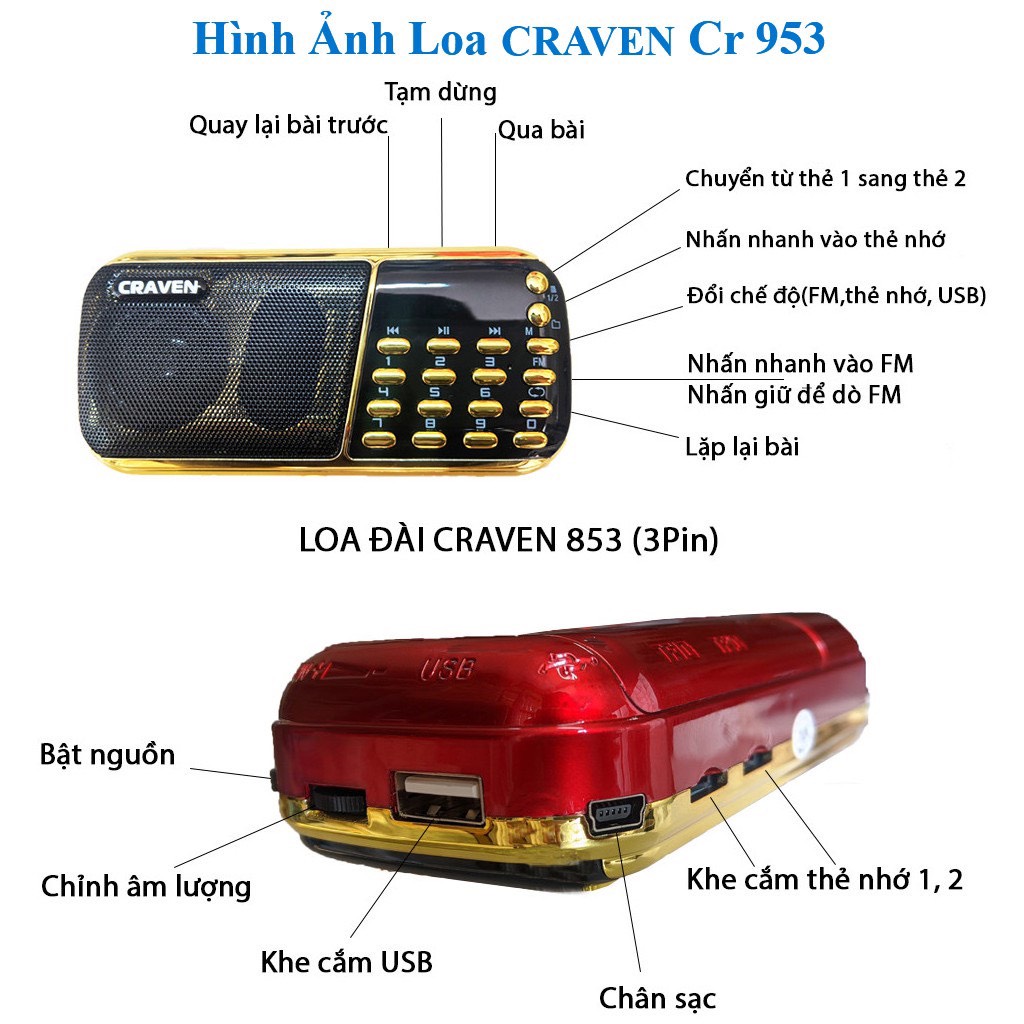 Loa bluetooth Kraven cr-25A