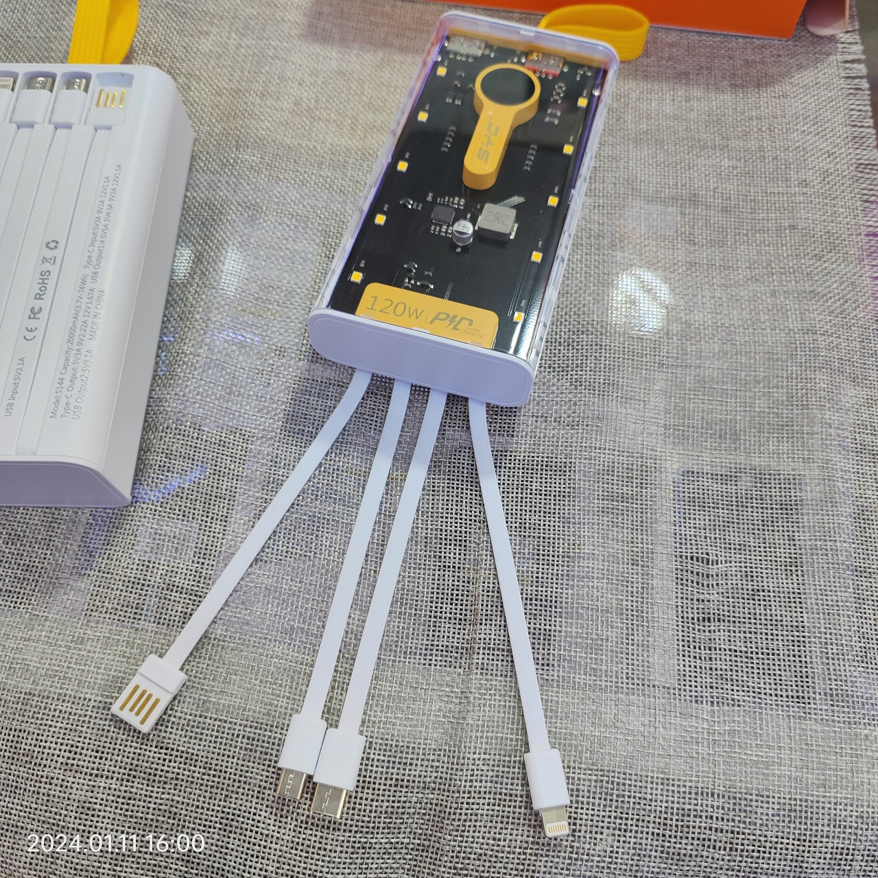 Sạc dự phòng SYC S144 trong suốt 120w