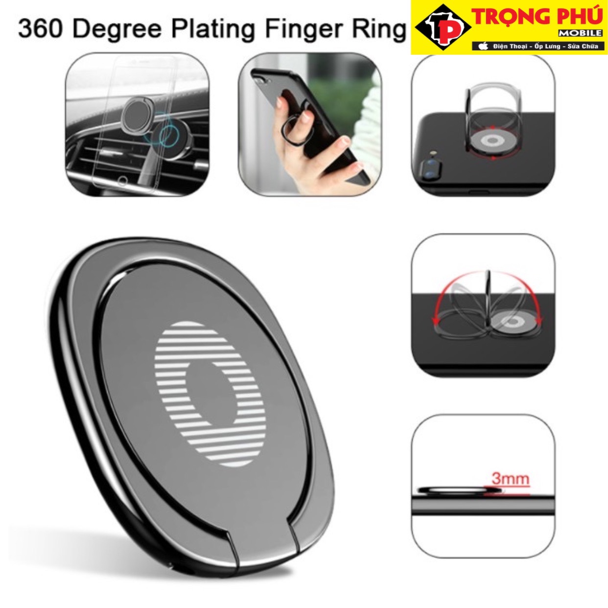 Nhẫn dán điện thoại xếp gọn kệ nhẫn