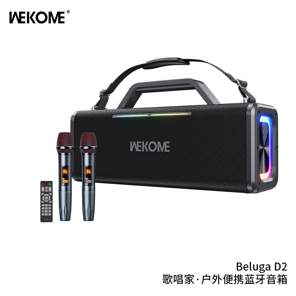 Loa karaoke bluetooth WEKOME Beluga D2. kèm 2 micro (DD)