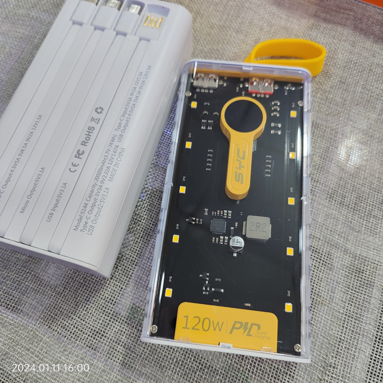 Sạc dự phòng SYC S144 trong suốt 120w