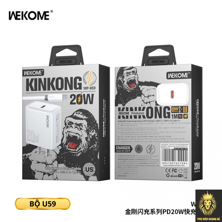 Bộ sạc TypeC-TypeC Wekome U59
