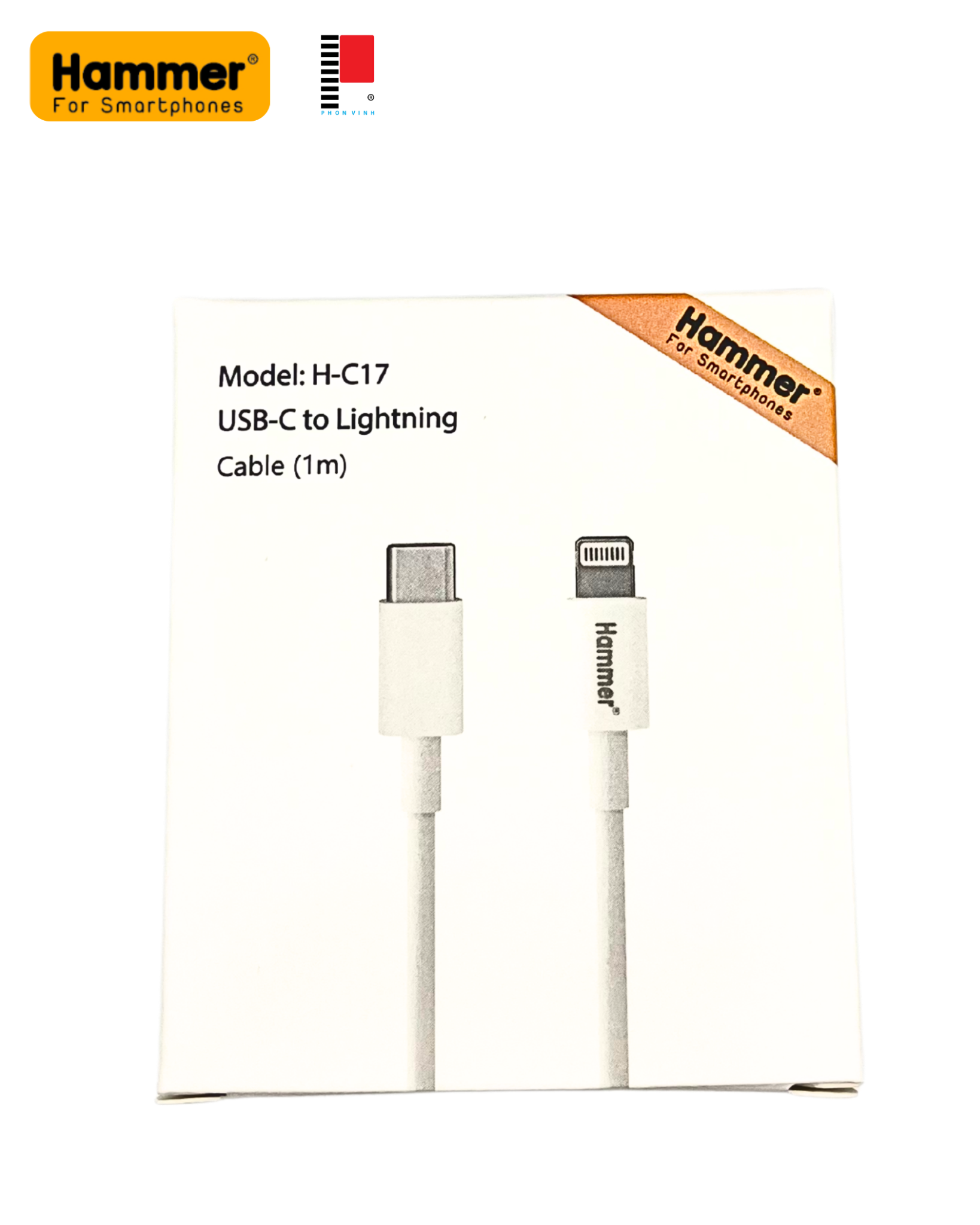 Cáp sạc TypeC-Lighting iPhone 20w Hammer H-C17 60k