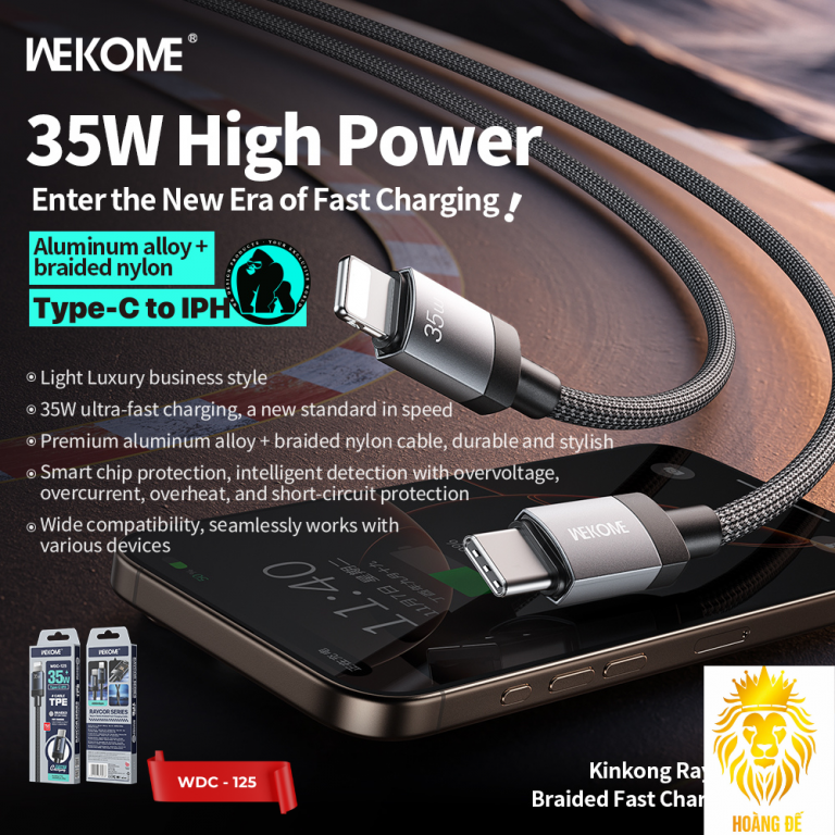 Cáp sạc TypeC-Lighting Wekome WDC 125