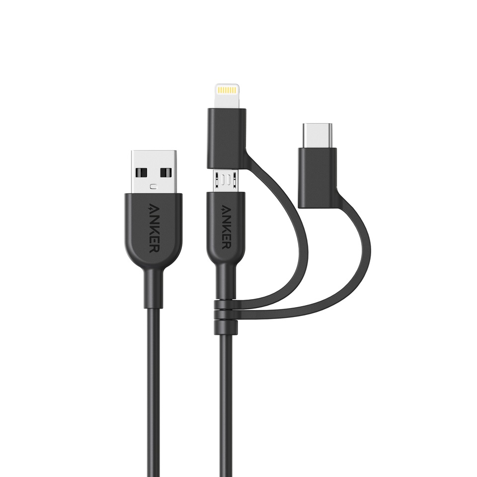 Cáp sạc 3 đầu 0.9M Anker Powerline II 3in1
