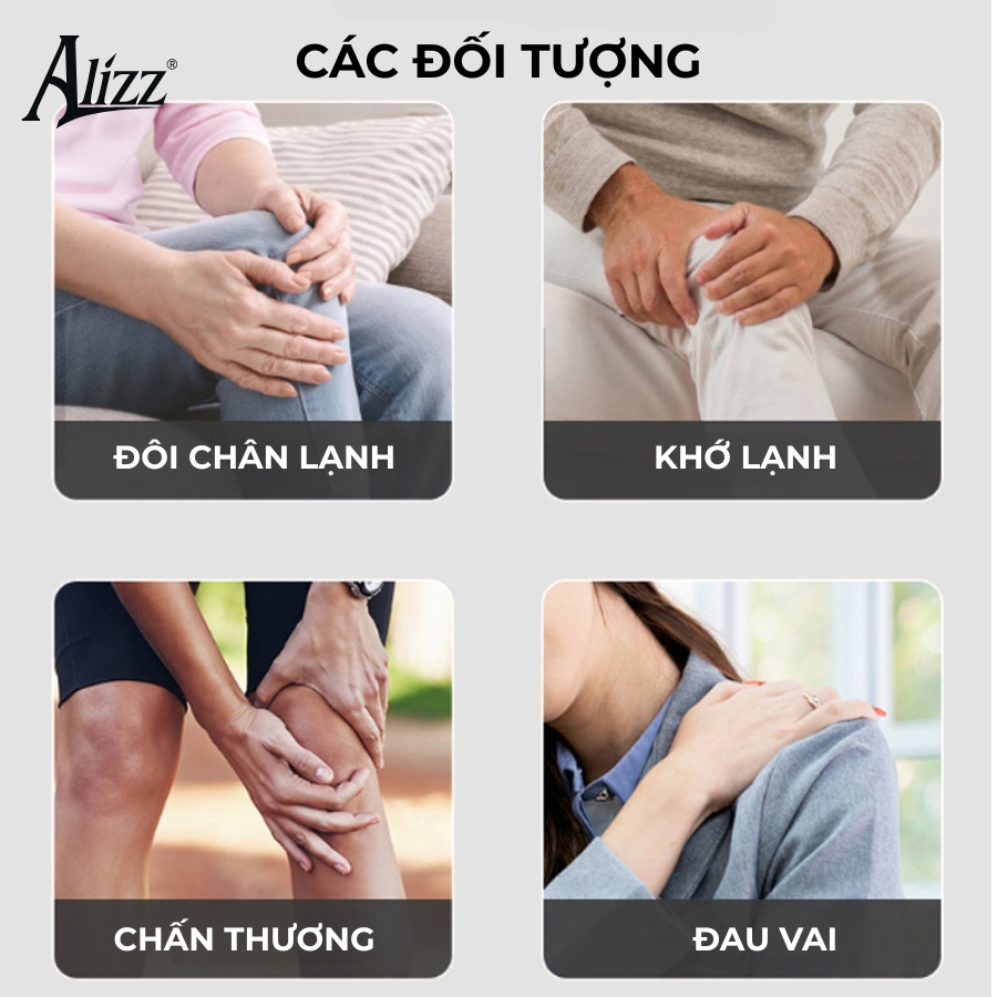 Máy Massage Đầu Gối ALIZZ AL-14033 Chườm Nóng Giảm Đau Nhức Đầu Gối, Vai, Khuỷu Tay - 1 Cái