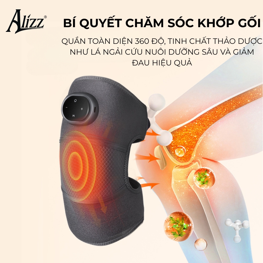 Máy Massage Đầu Gối ALIZZ AL-14033 Chườm Nóng Giảm Đau Nhức Đầu Gối, Vai, Khuỷu Tay - 1 Cái
