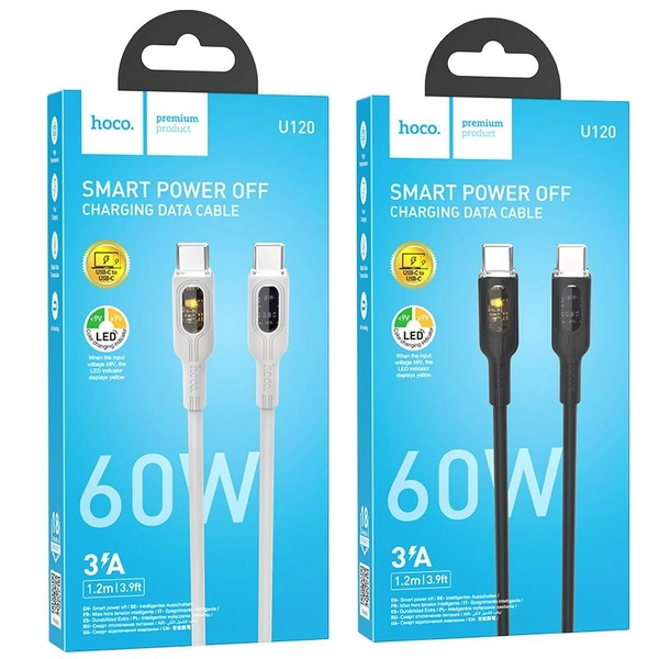 Cáp sạc TypeC-TypeC nhanh có đèn HOCO U120