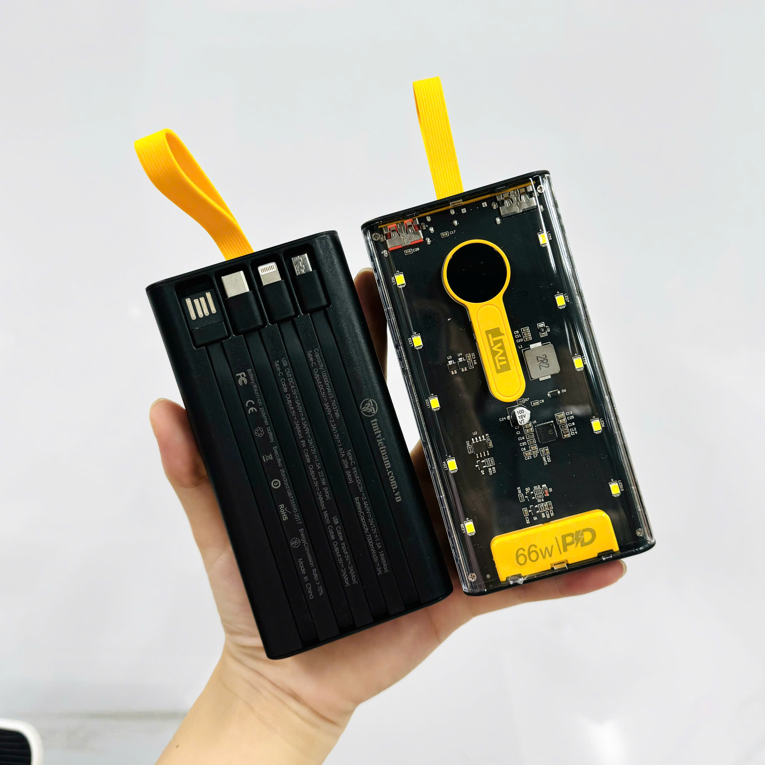 Sạc dự phòng trong suốt TMT SP04 10.000mah sạc nhanh 66w