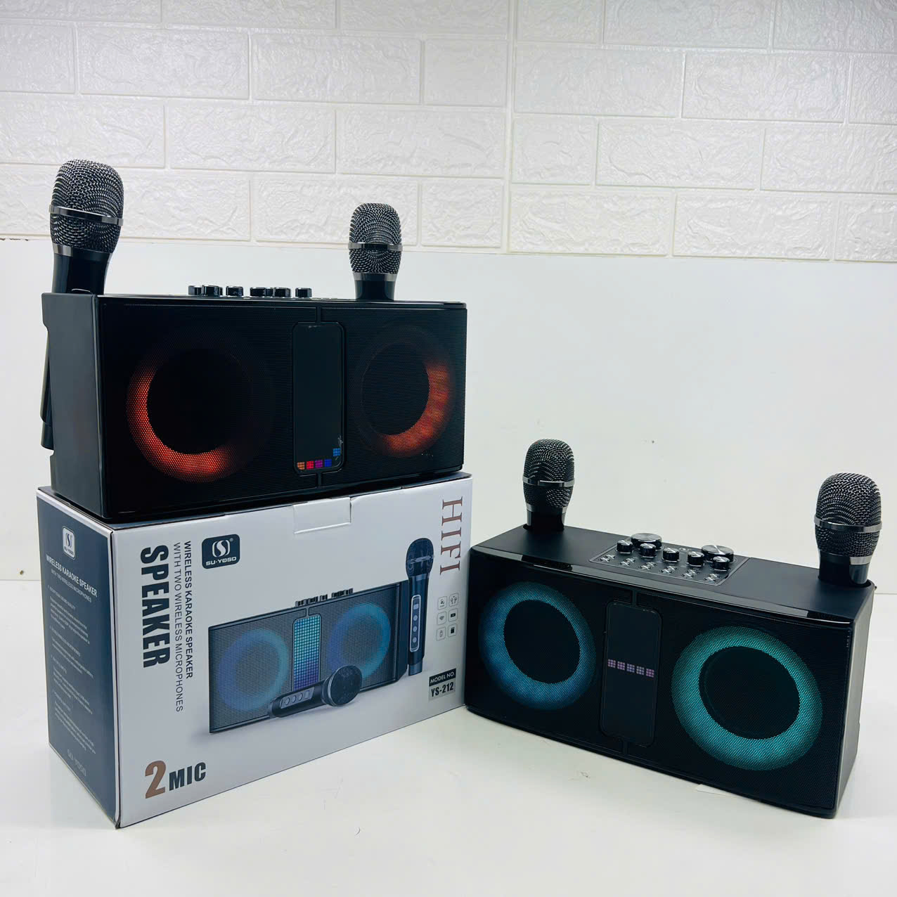 Loa Karaoke Bluetooth kèm 2 Micro hát YOSD Ys-A212