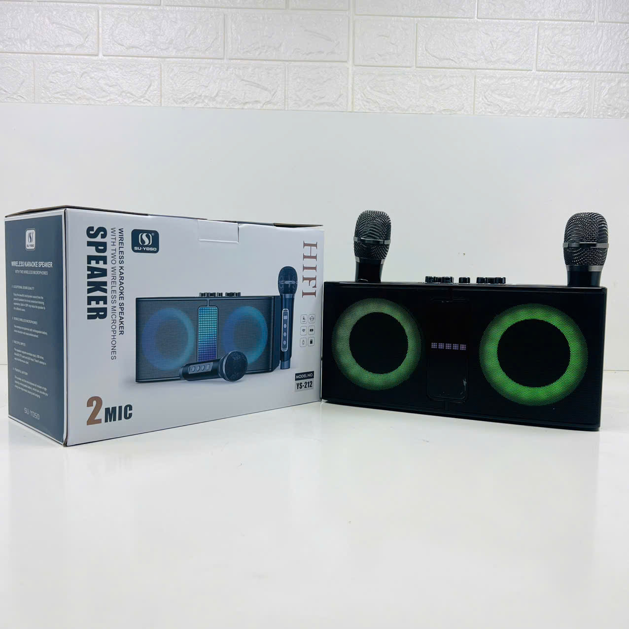 Loa Karaoke Bluetooth kèm 2 Micro hát YOSD Ys-A212