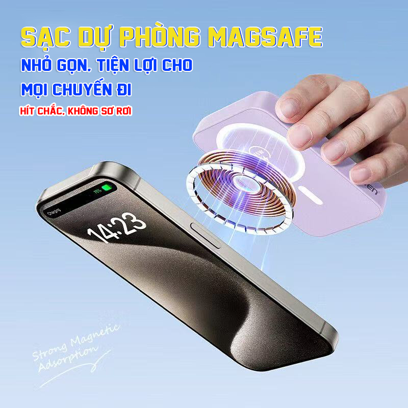 Sạc dự phòng Pisen TP-D111 20w 10.000 quick powerMag digital không dây