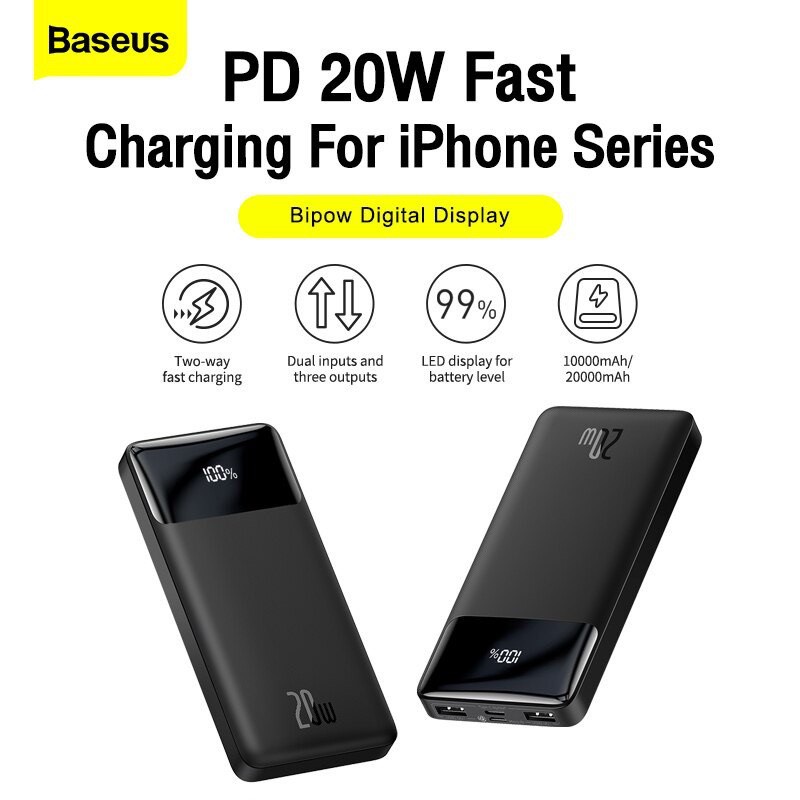 Sạc dự phòng Baseus BIPOW 20W 20.000mah - Chính hãng