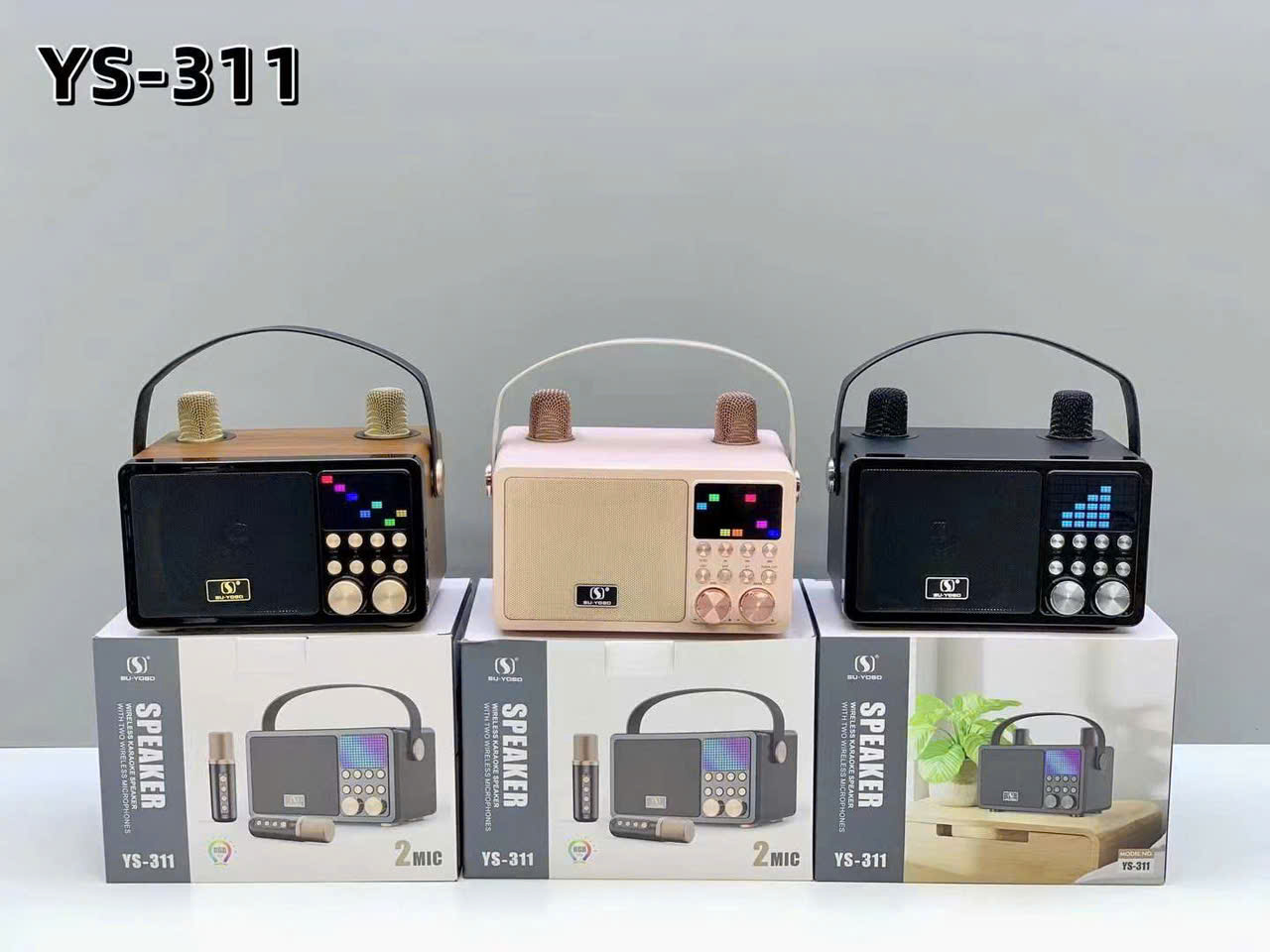 Loa Karaoke Bluetooth kèm 2 mic hát YOSD Ys-A313