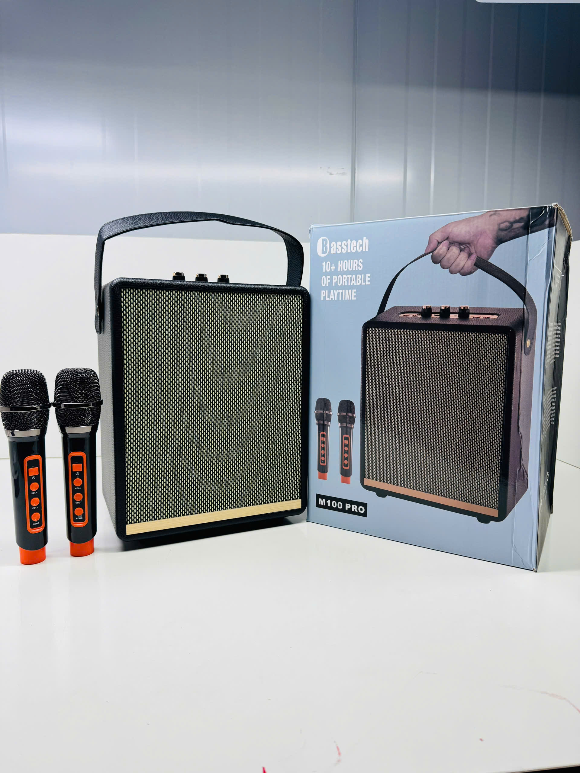 Loa Karaoke Bluetooth kèm 2 Micro hát Ys M100 Pro