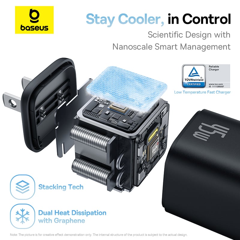 Cốc sạc TypeC OS-Baseus PicoGo GaN5 Fast Charger 1C 45W