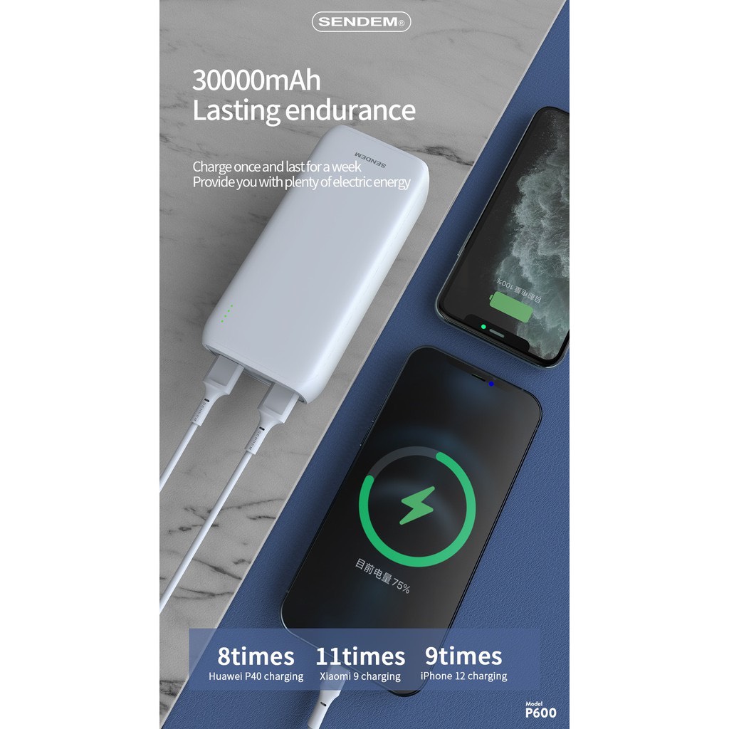 Sạc dự phòng Sendem P600 30.000mah