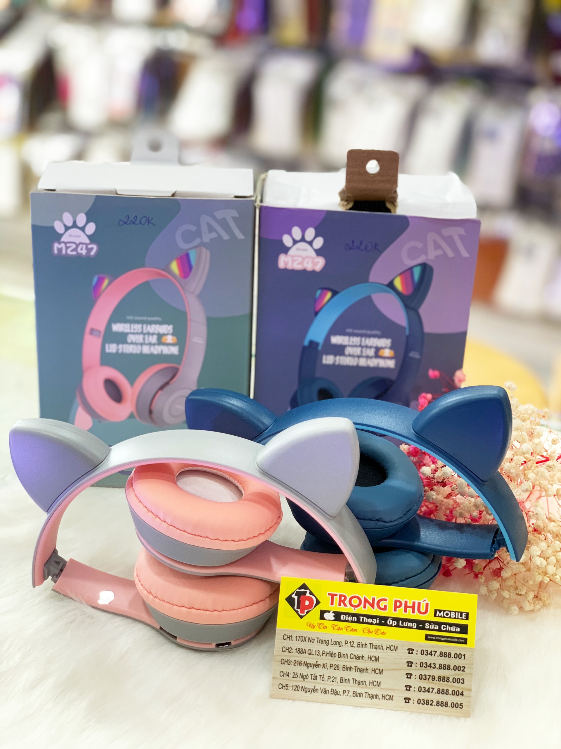 Tai nghe Chụp blutooth P47M tai mèo