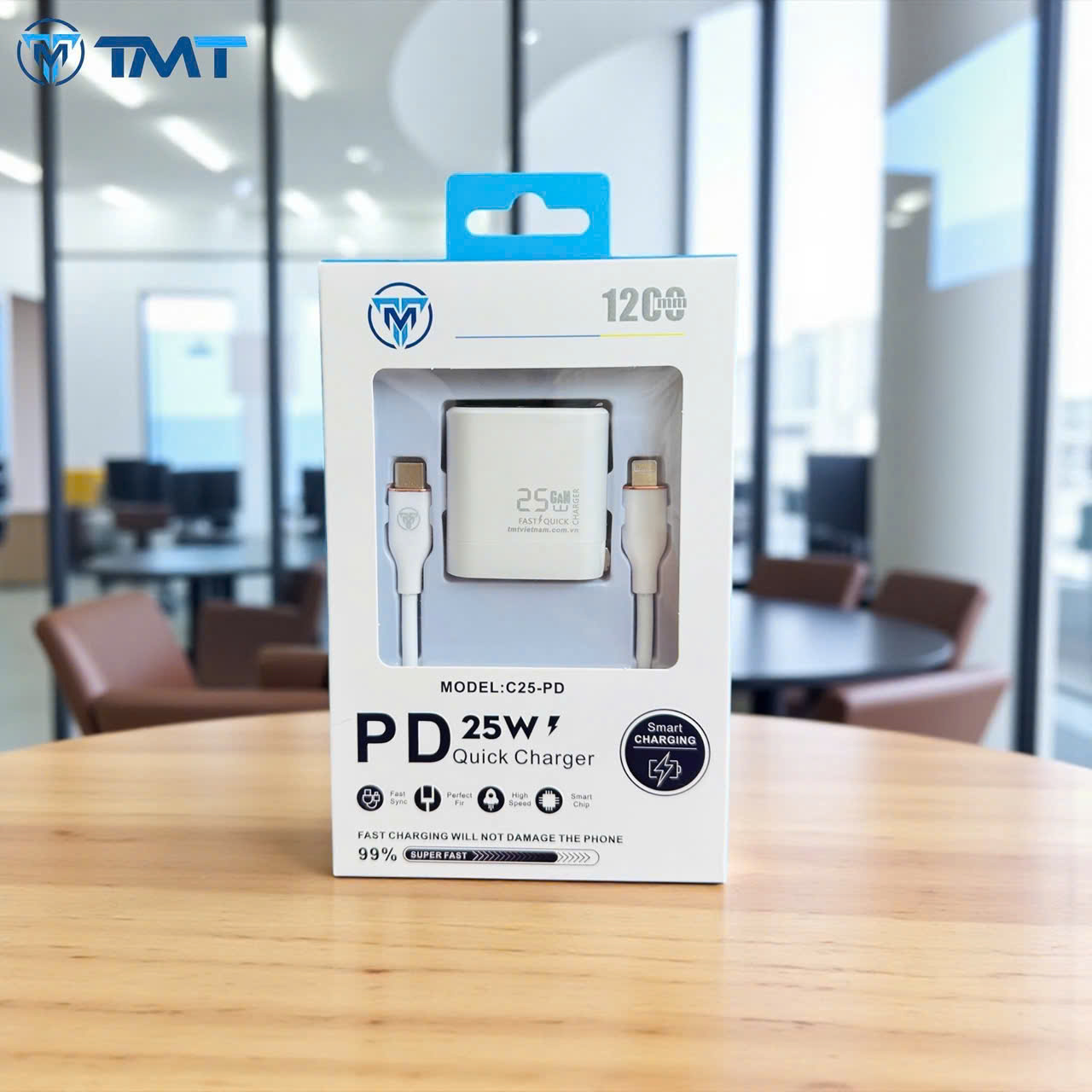 Bộ sạc TypeC-Lighting TMT C25 công nghê GAN - 20w