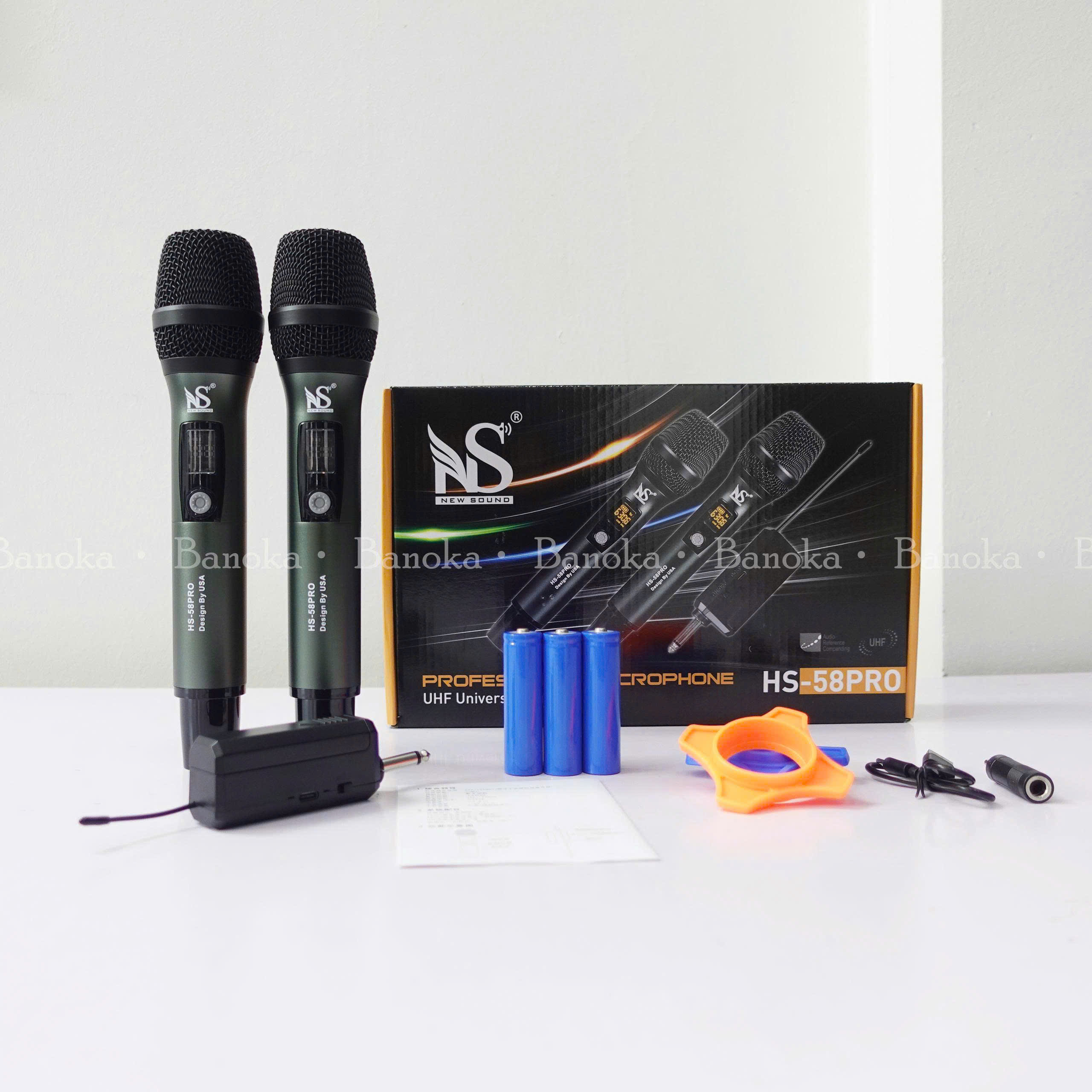 Micro đa năng New Sound HS-58Pro không dây 2 mic