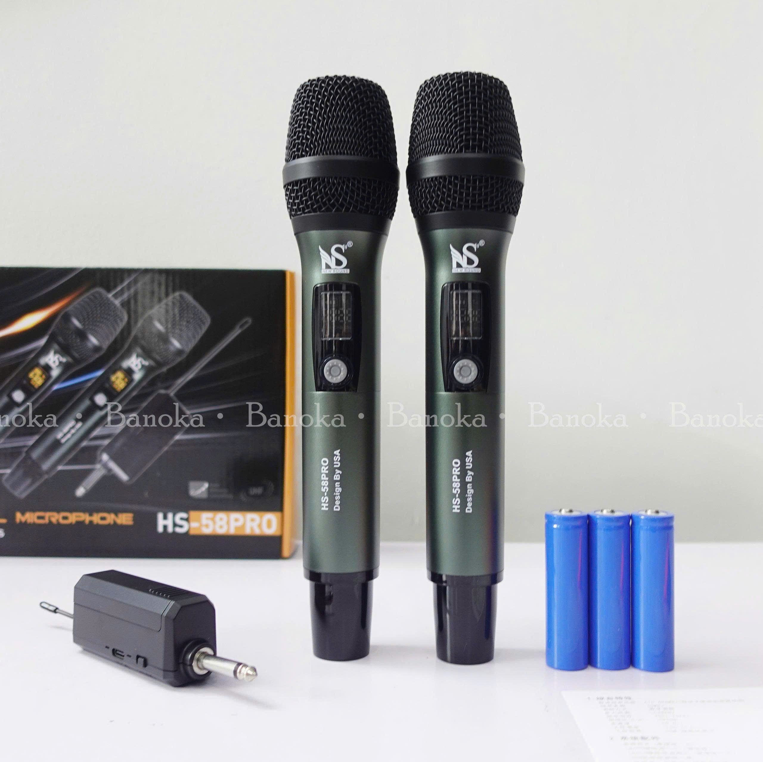 Micro đa năng New Sound HS-58Pro không dây 2 mic