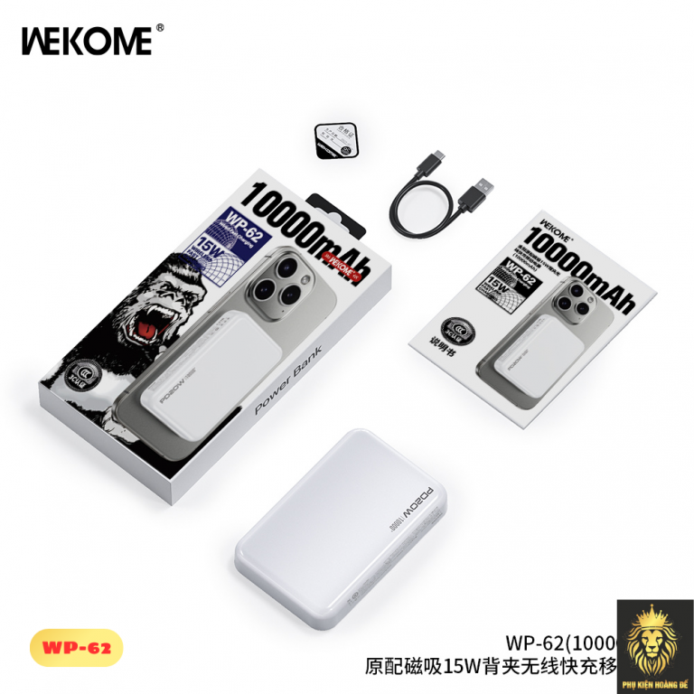 Sạc dự phòng Wekome WP-62 không dây 10.000mah 22.5w