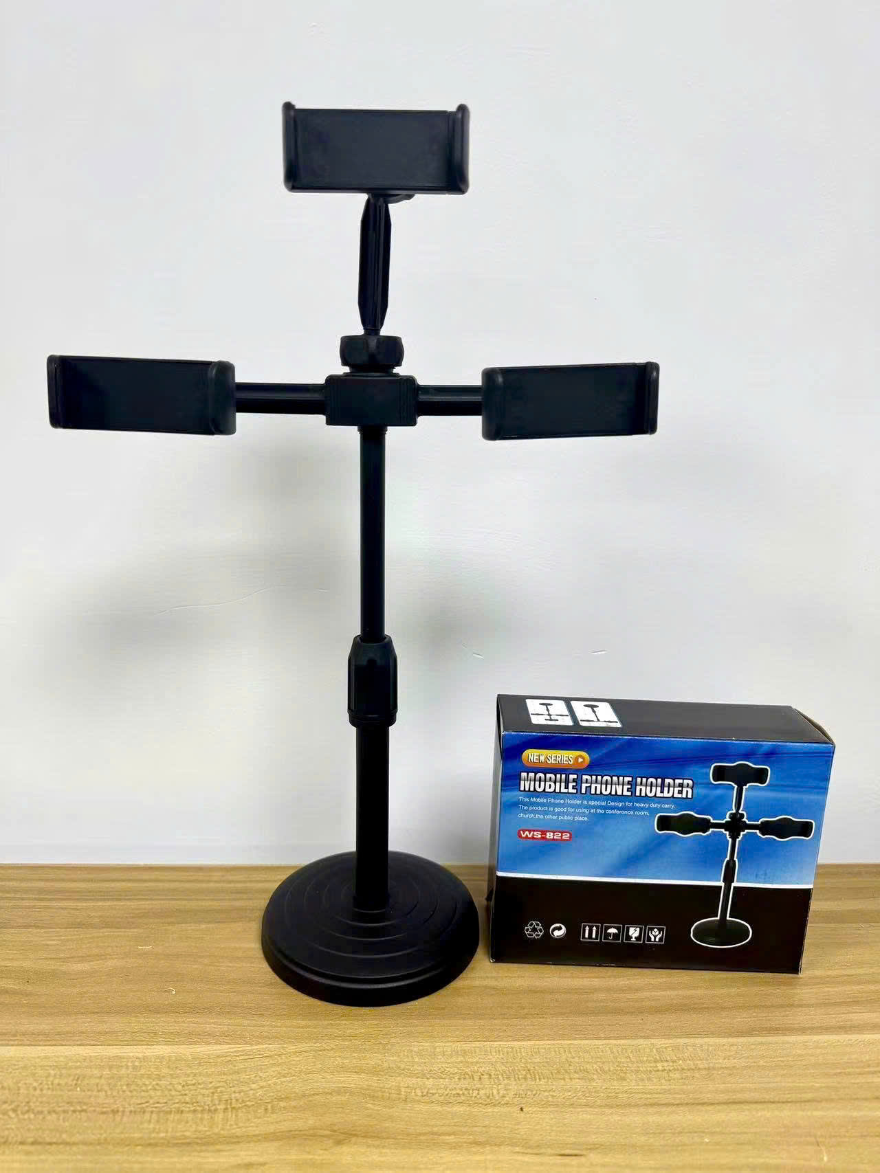 Kệ điện thoại livetream để bàn kẹp 3 điện thoại