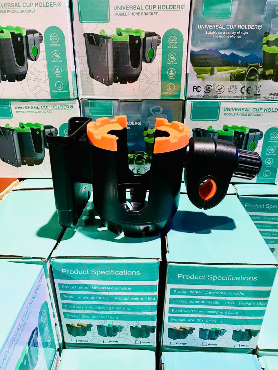 Kệ điện thoại kẹp + khay đựng chai nước cho xe đạp, xe đạp điện, xe đạp địa hình, xe đẩy trẻ em