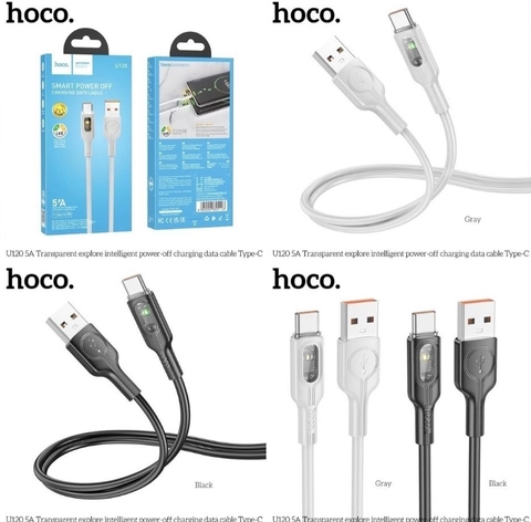 Cáp sạc TypeC-TypeC nhanh có đèn HOCO U120