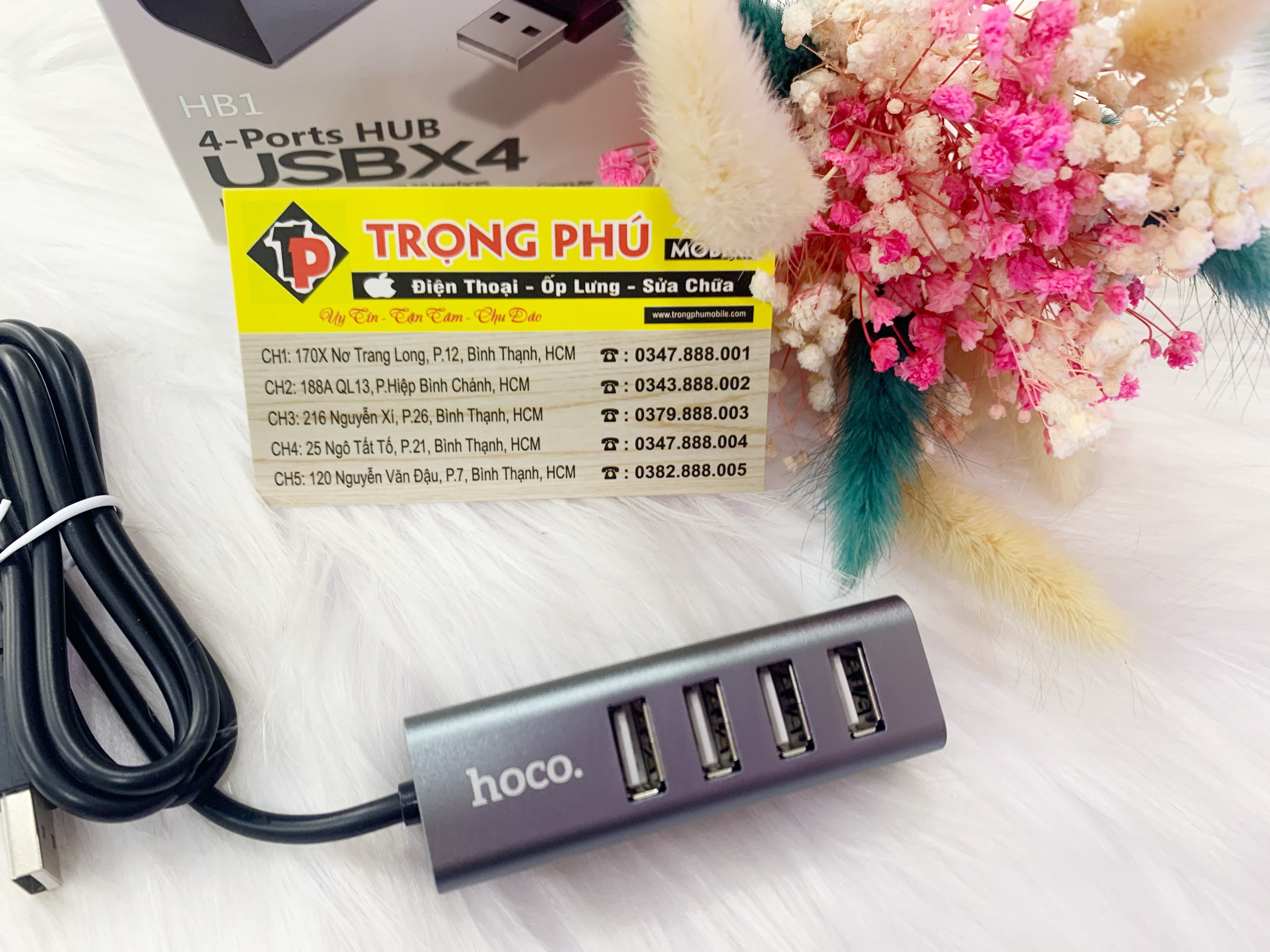 Hub chia 1usb ra 4 cổng usb 2.0 Hoco HB1