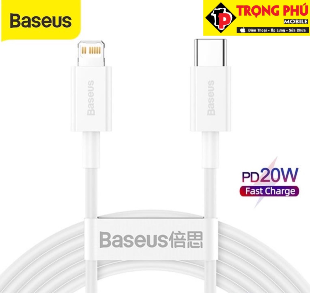 Cáp sạc TypeC-Lighting 20W Baseus Superior