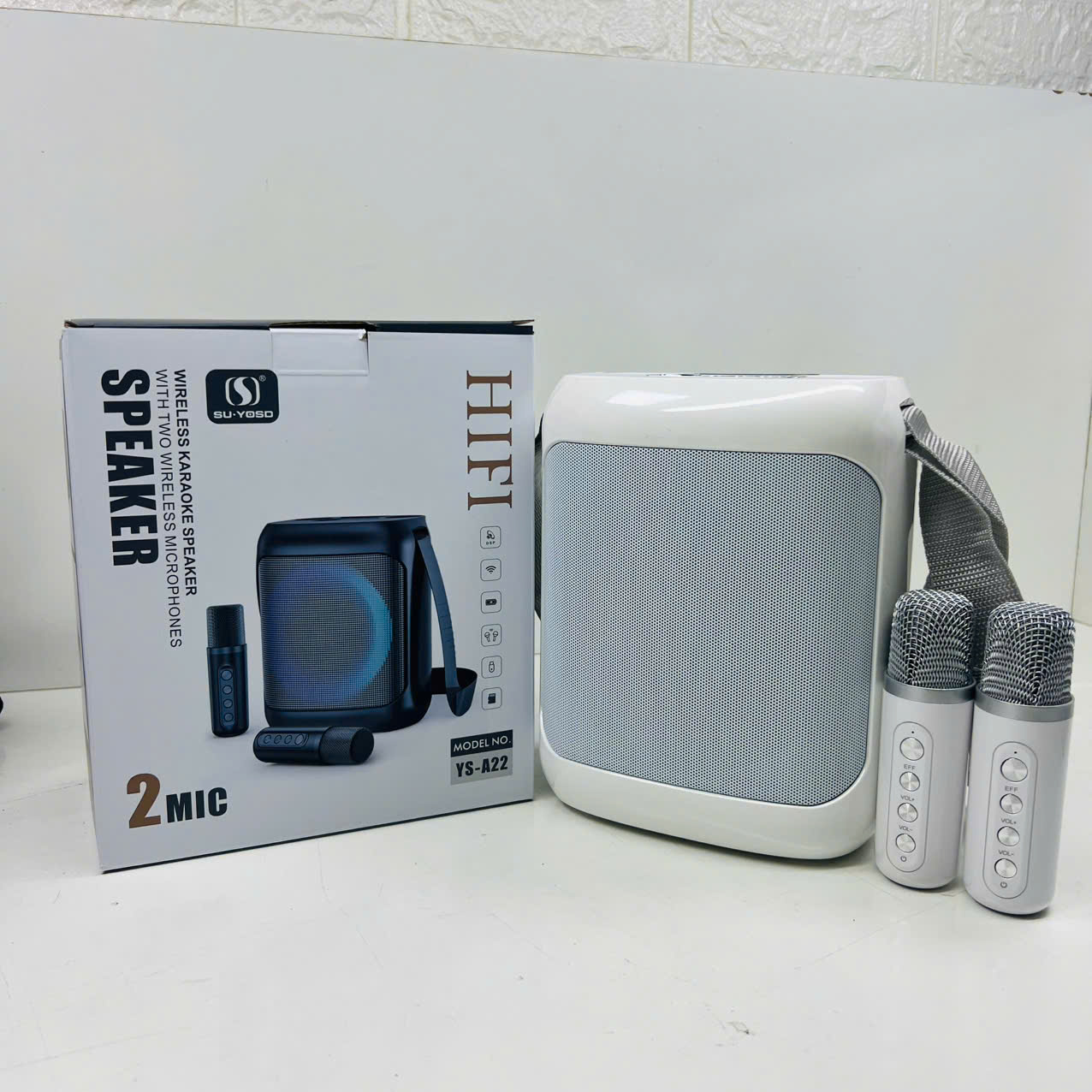Loa Karaoke Bluetooth kèm 2 Micro hát YOSD Ys-A22