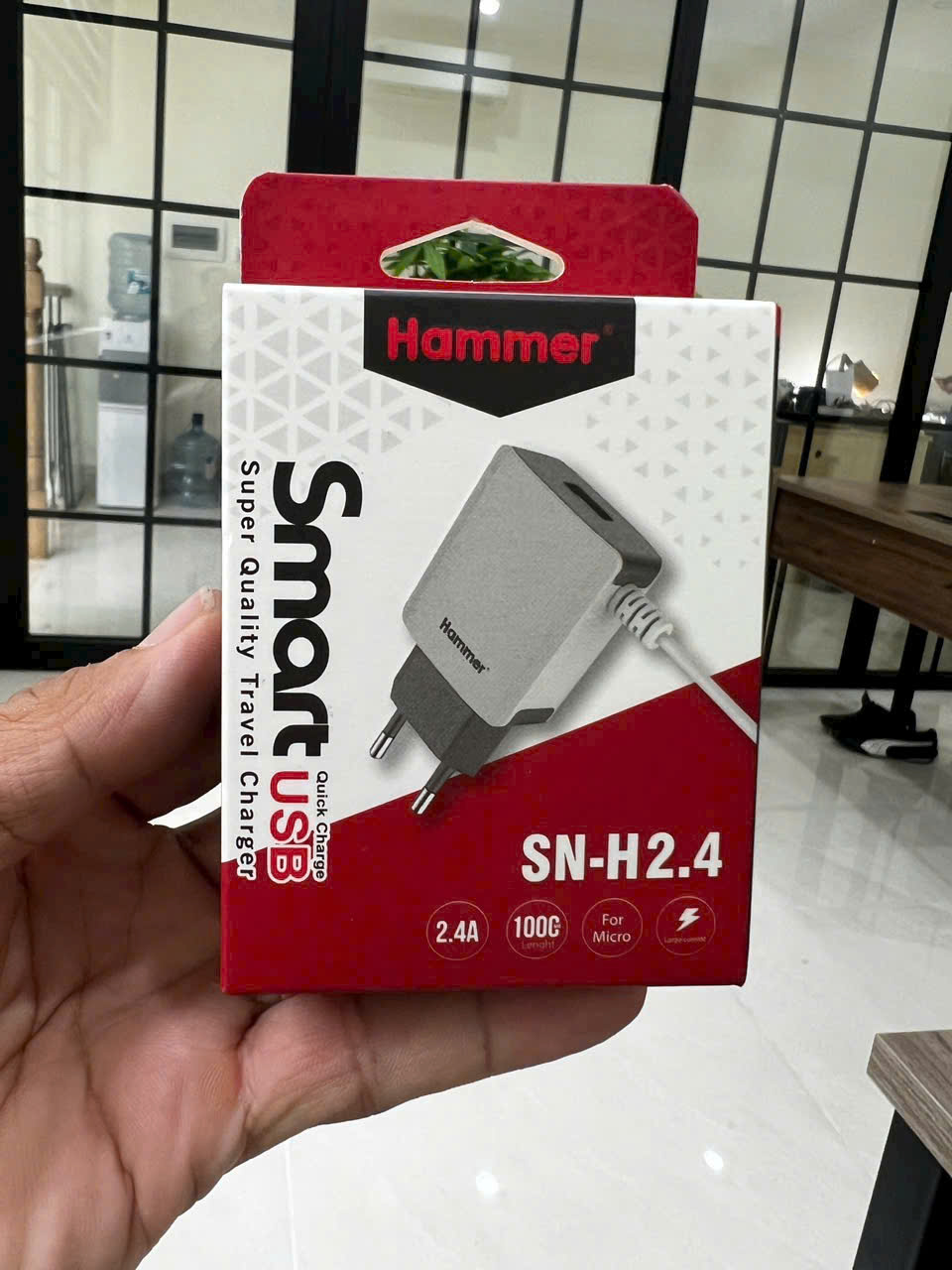 Cục Sạc Hammer micro 8600 liền dây 2.4A H07