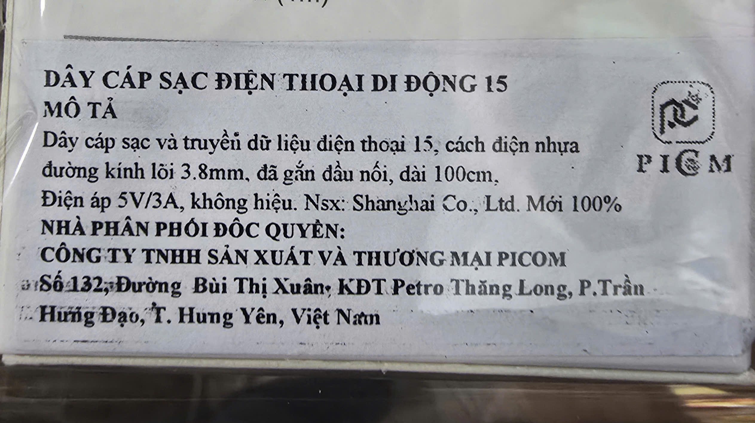Cáp sạc TypeC-TypeC ip15 hộp xanh