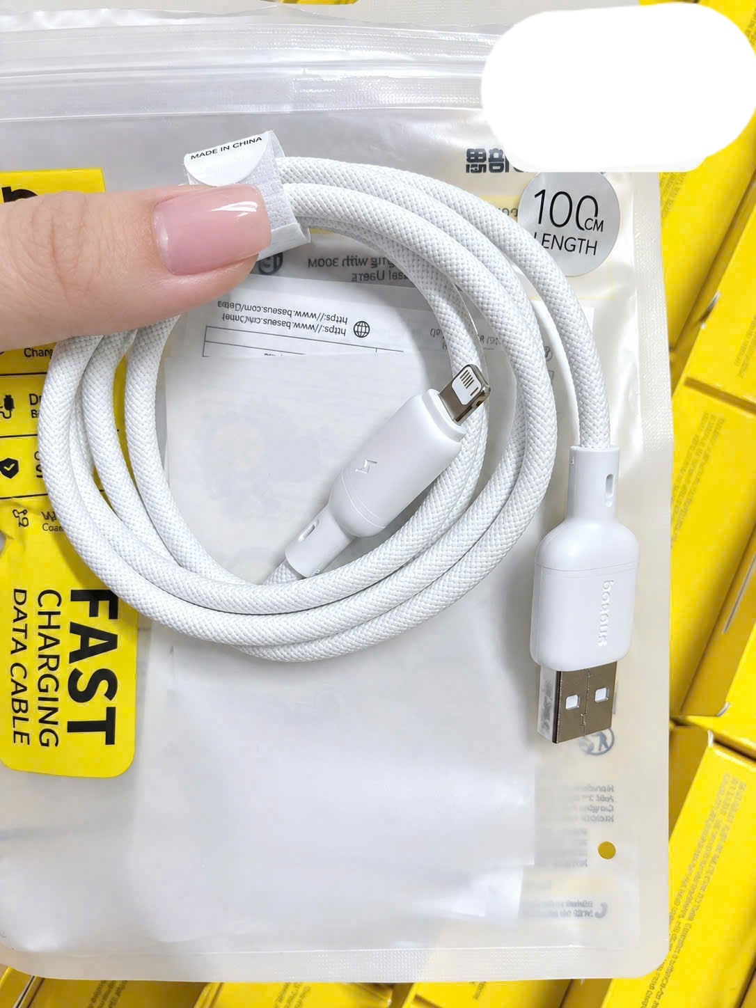 Cáp sạc Usb-Lighting Baseus smooth/Rundian dây Dù đóng túi