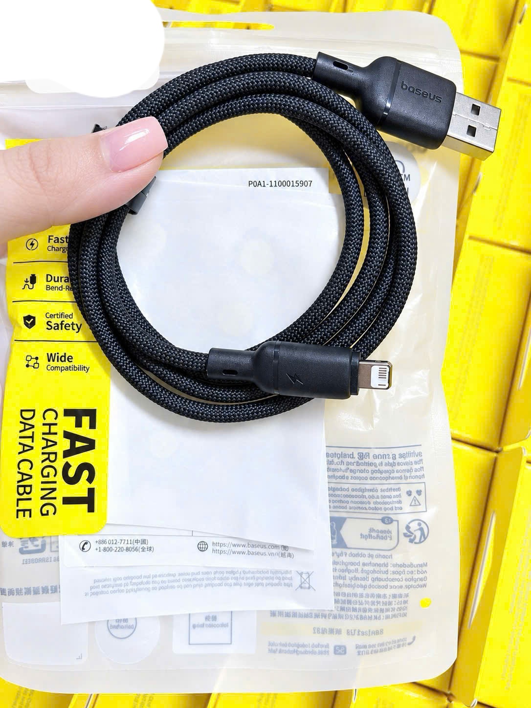 Cáp sạc Usb-Lighting Baseus smooth/Rundian dây Dù đóng túi