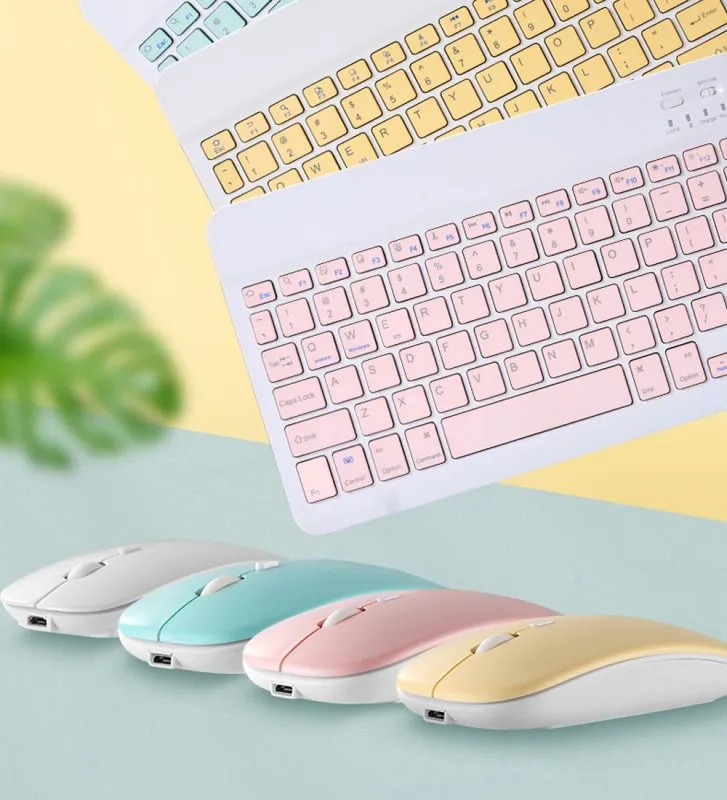 Bàn Phím + chuột combo Máy Tính Bluetooth Mini cho điện thoại, ipad, laptop