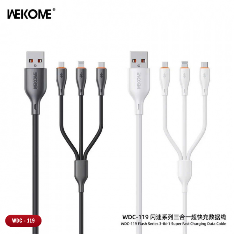 Cáp sạc 3 đầu Wekome WDC 119 màu inbox